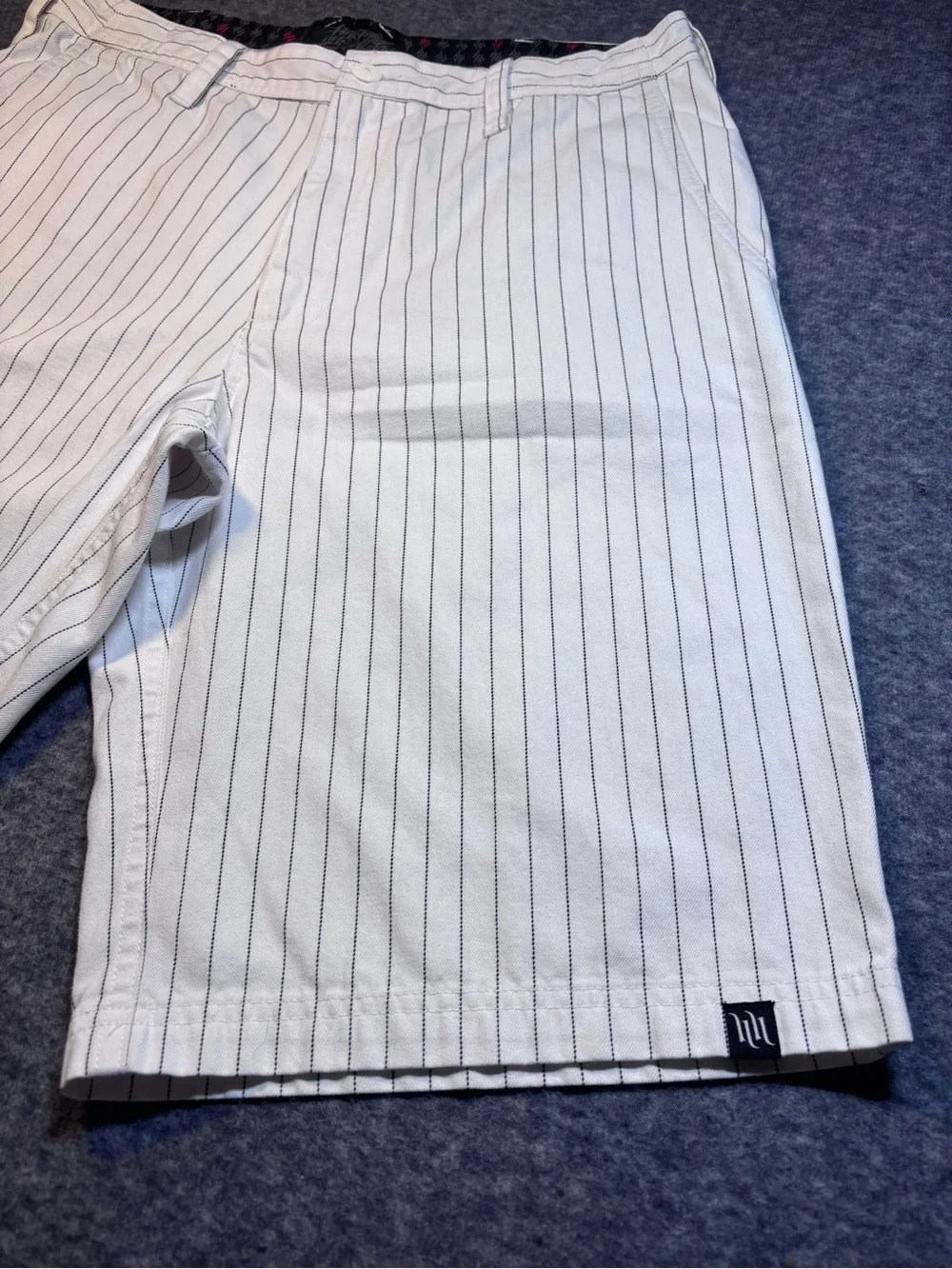 Hart and Huntington White Pinstripe Shorts